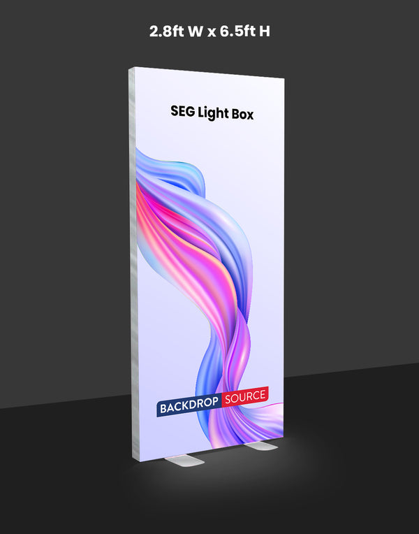 Caja de luz LED de tela sin marco SEG: 2,8 pies de ancho x 6,5 pies de alto