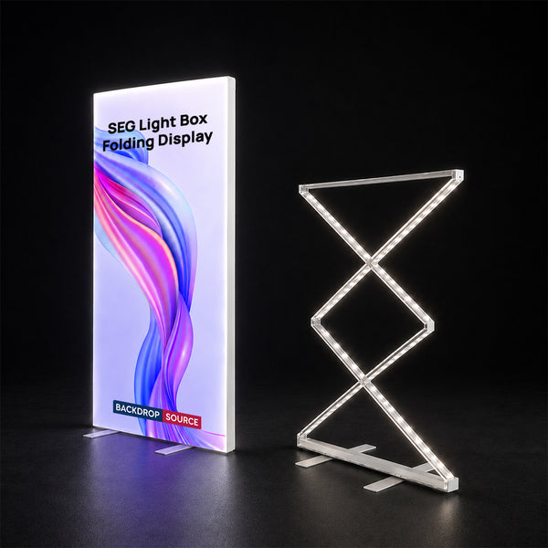 Expositor plegable con caja de luz SEG
