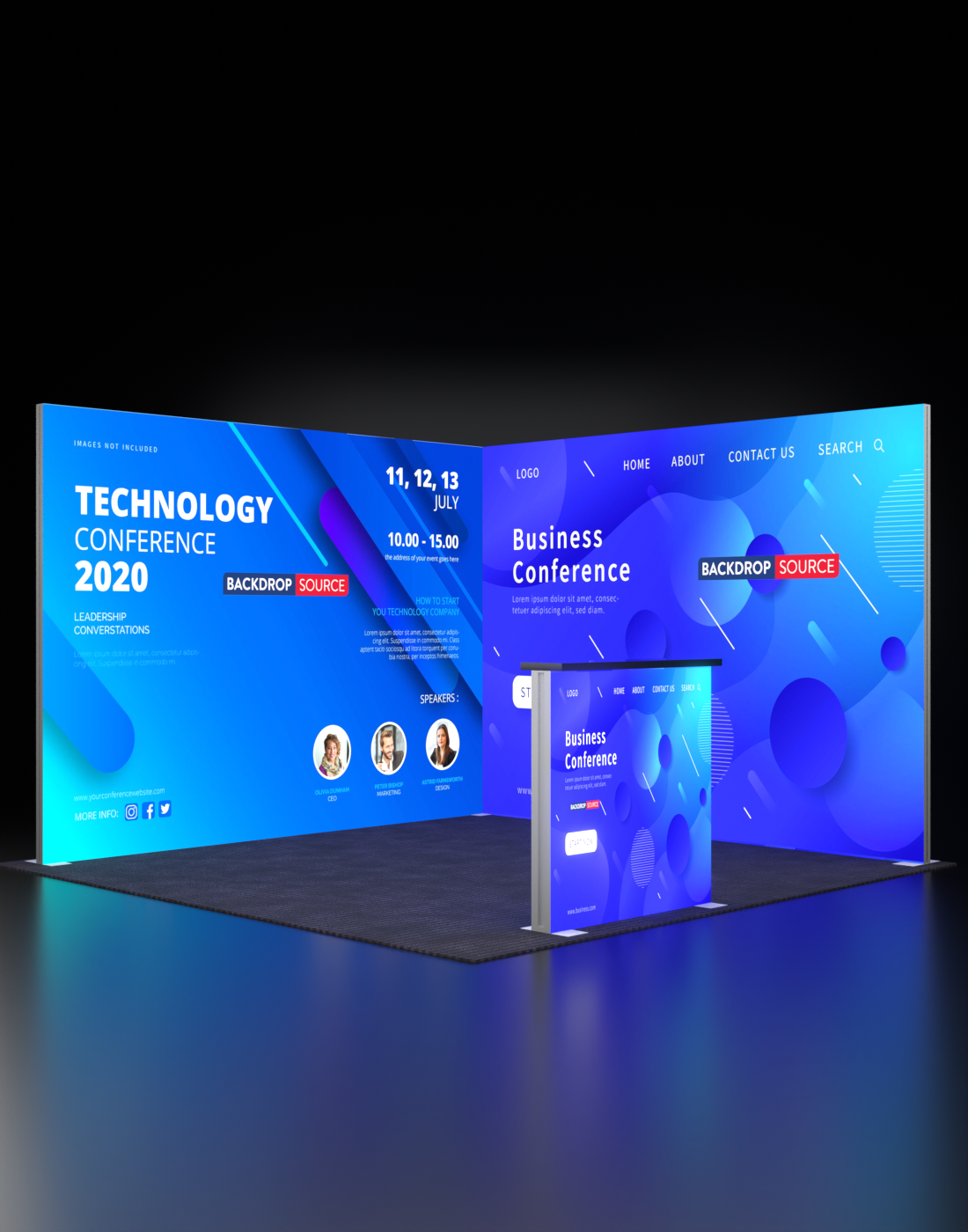 Espositore modulare SEG Lightbox da 10 piedi per fiere - Modello 4