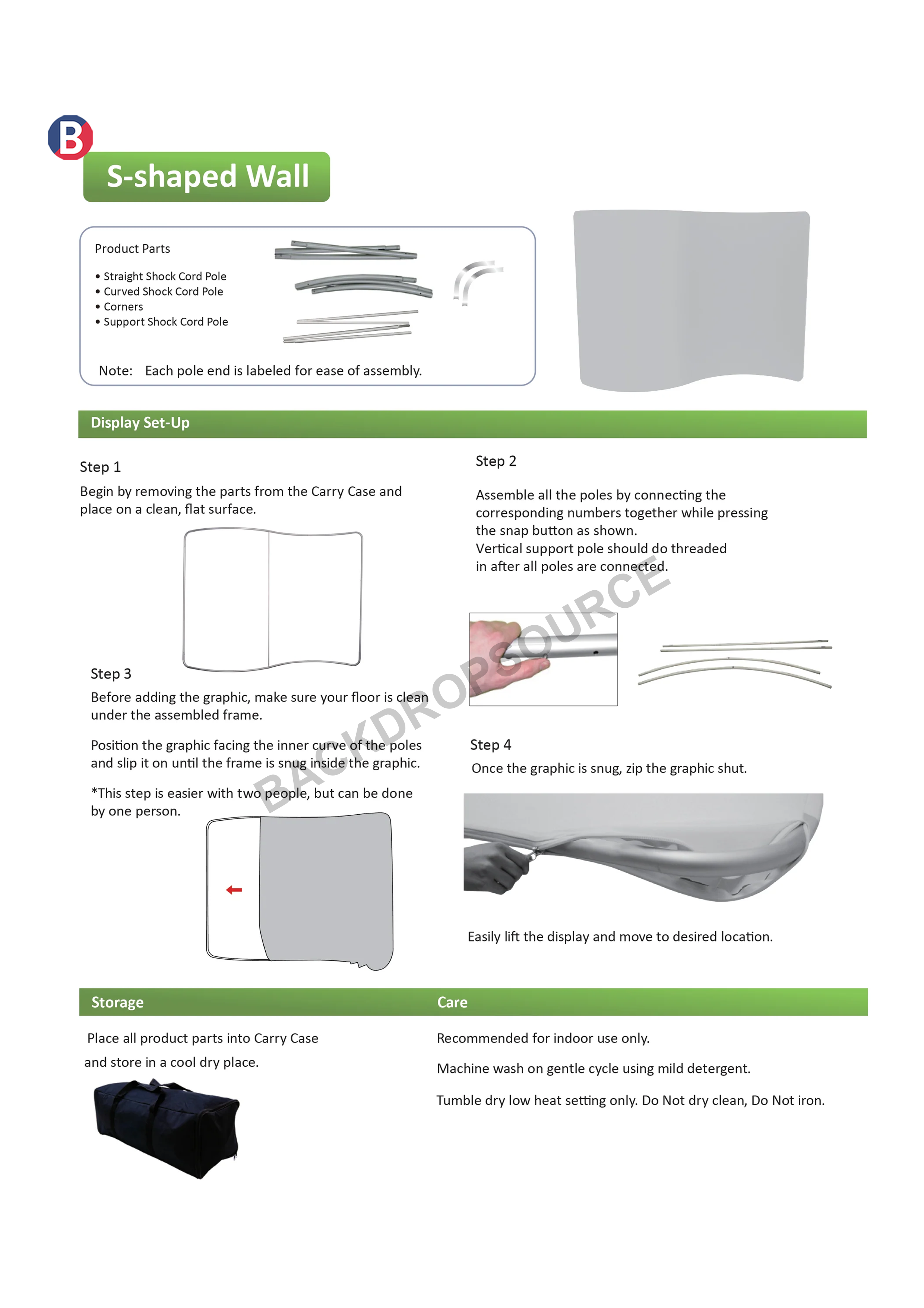 S Shape Wave Fabric Display Wall