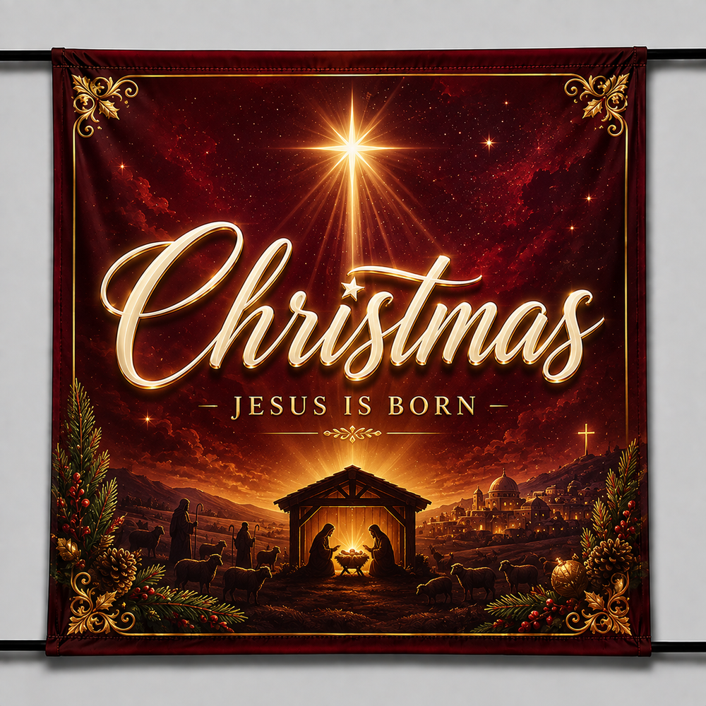 Church Sanctuary Blockout Fabric Banner