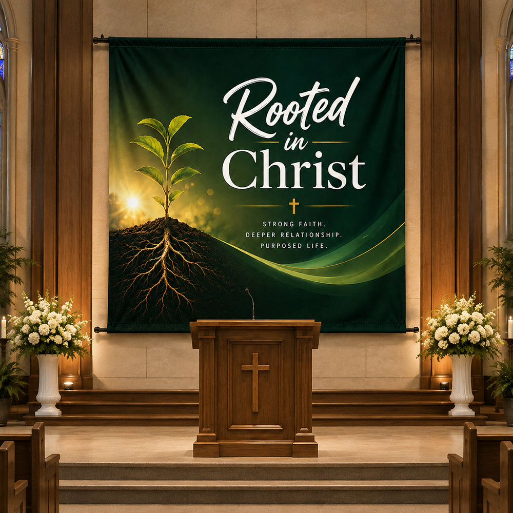 Church Sanctuary Blockout Fabric Banner