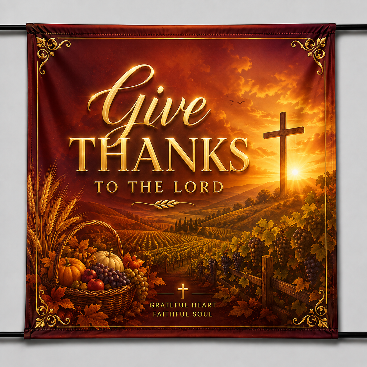 Church Sanctuary Blockout Fabric Banner