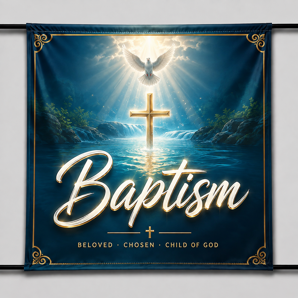 Church Sanctuary Blockout Fabric Banner