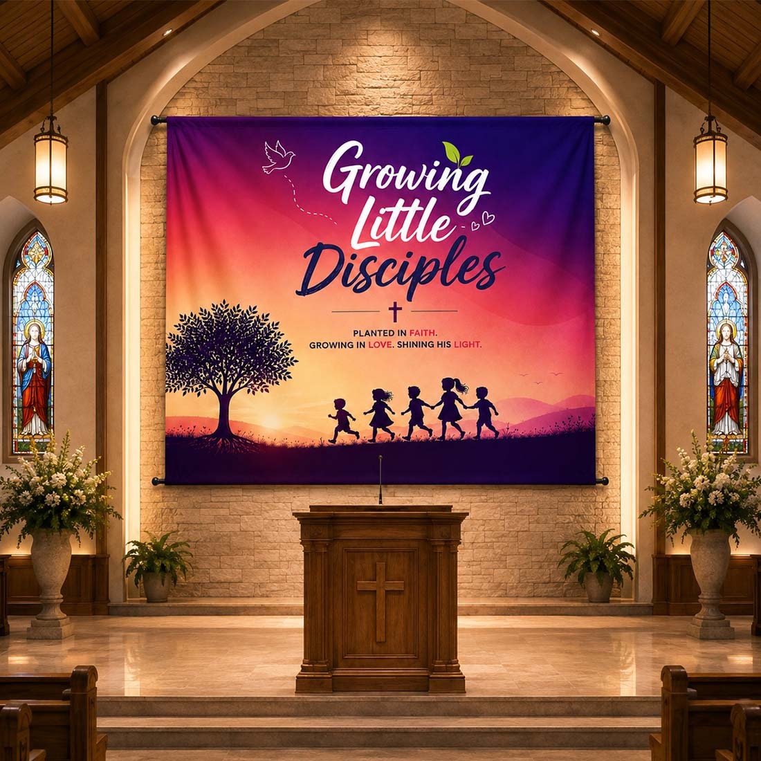 Church Sanctuary Eco-Friendly 600D Banner