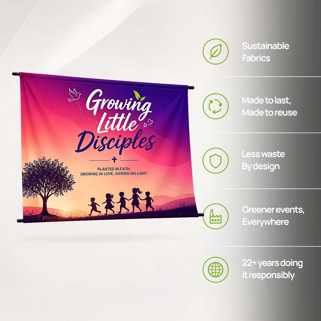 Church Sanctuary Eco-Friendly 600D Banner