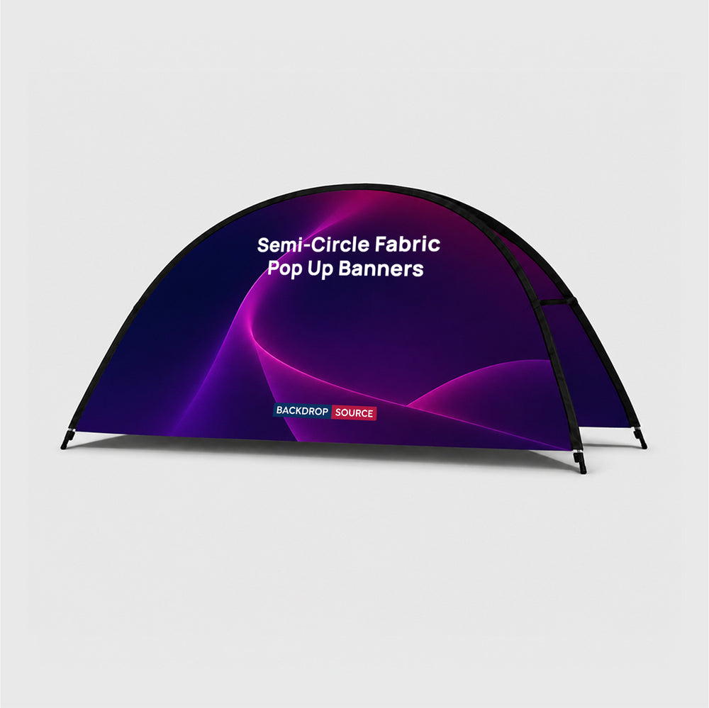 Semi-Circle Fabric Pop Up Banners  (Double Side Printed)