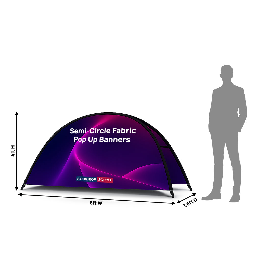 Semi-Circle Fabric Pop Up Banners  (Double Side Printed)