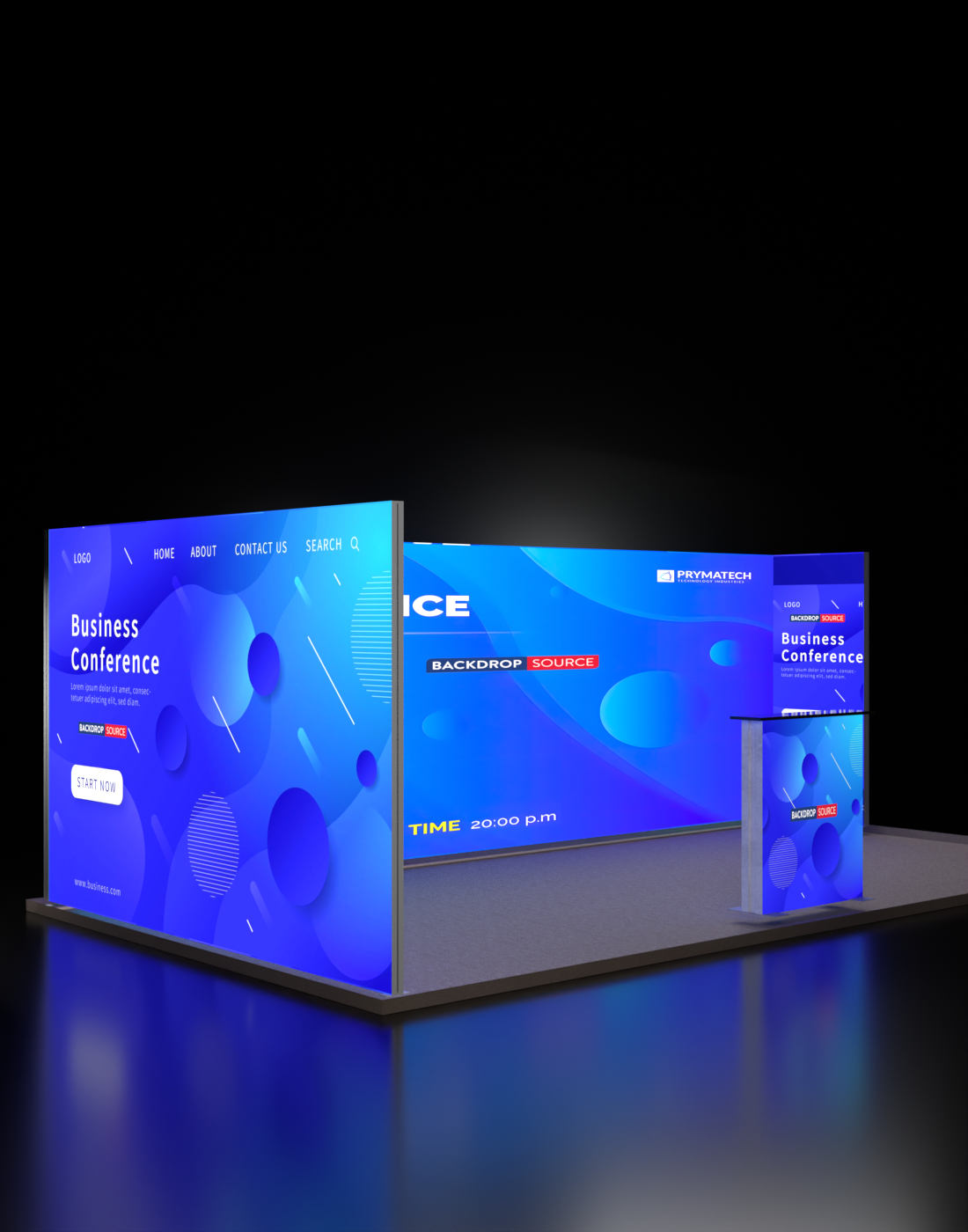 Espositore modulare SEG Lightbox da 10 piedi per fiere - Modello 1