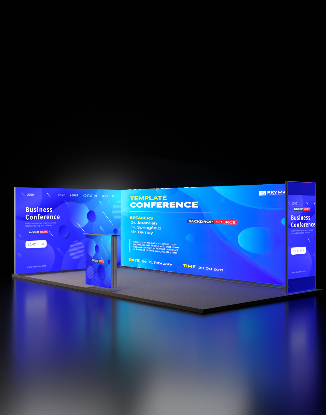 Espositore modulare SEG Lightbox da 10 piedi per fiere - Modello 1