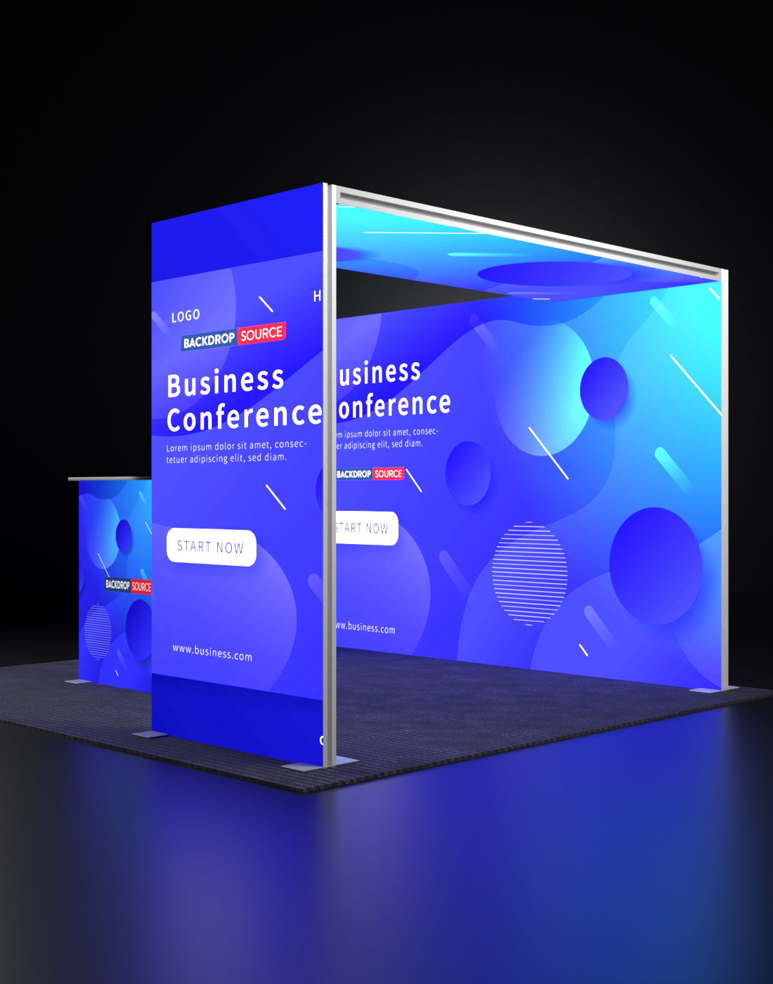 Espositore modulare SEG Lightbox da 10 piedi per fiere - Modello 3
