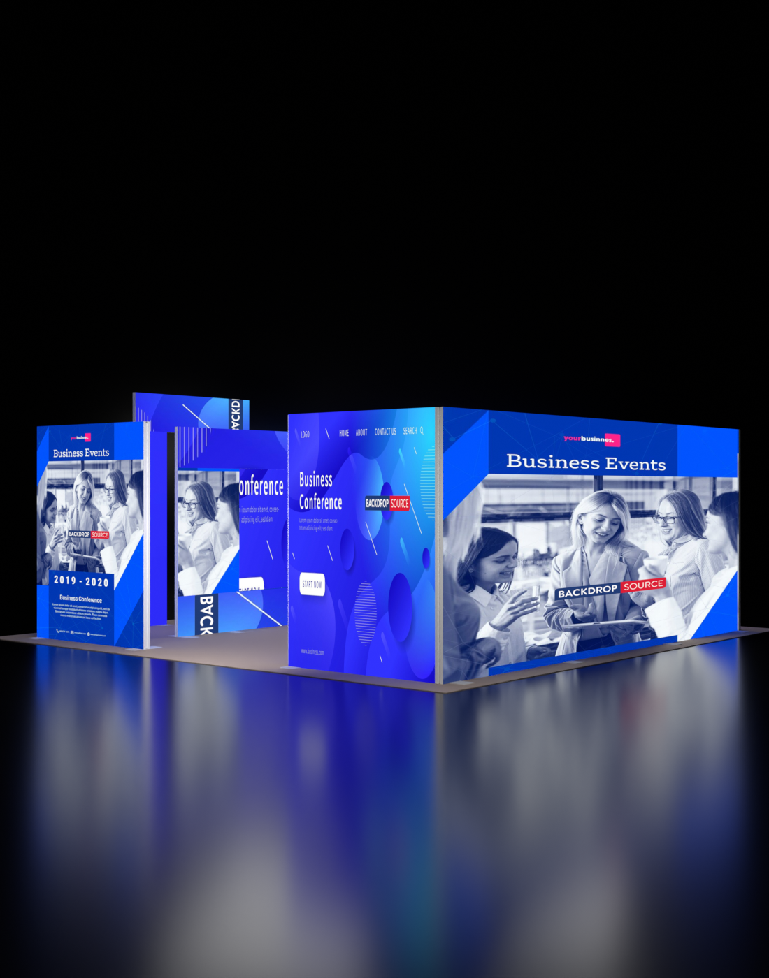 Espositore modulare SEG Lightbox da 10 piedi per fiere - Modello 1
