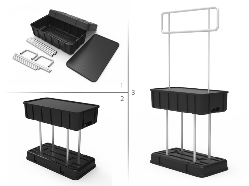 Convertible Fabric Podium Case with Header Display
