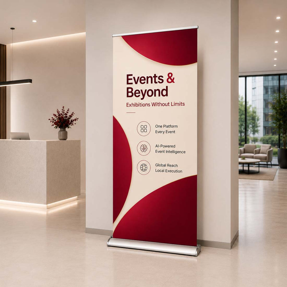 Silver Step Fabric Roll Up Banner