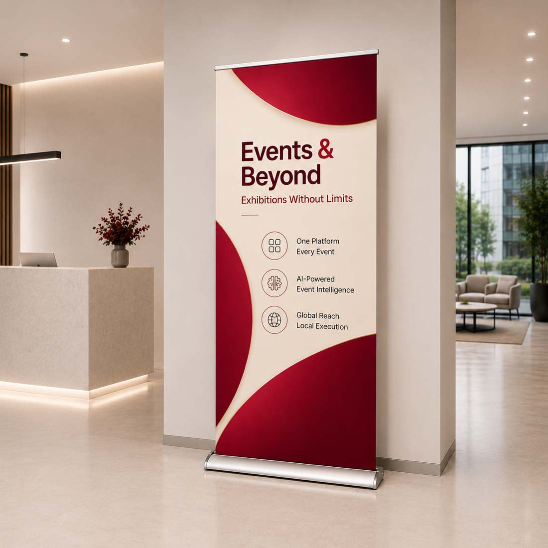 Silver Step Fabric Roll Up Banner
