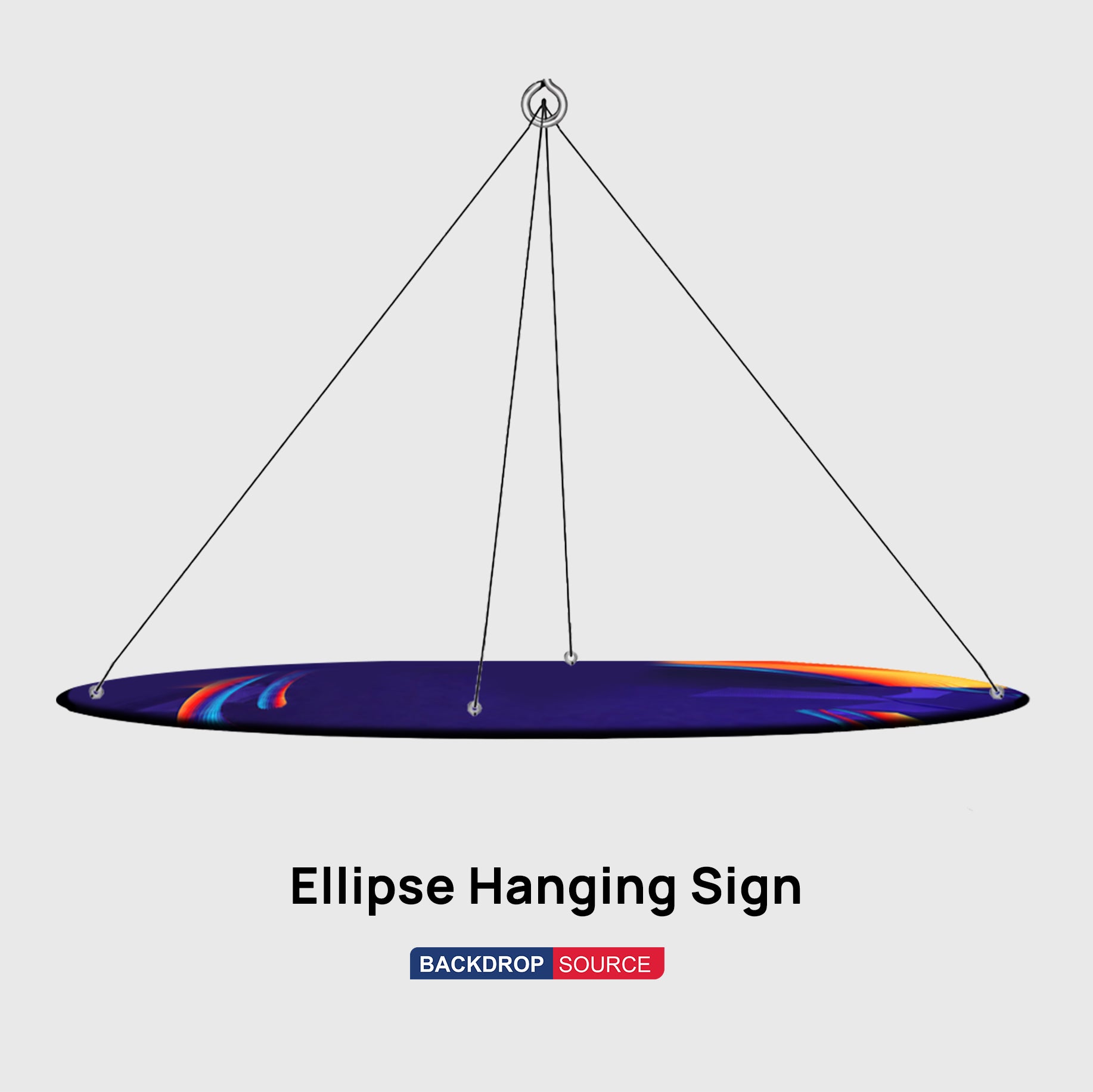 Sky Tube Ellipse Hanging Banner - Face Down