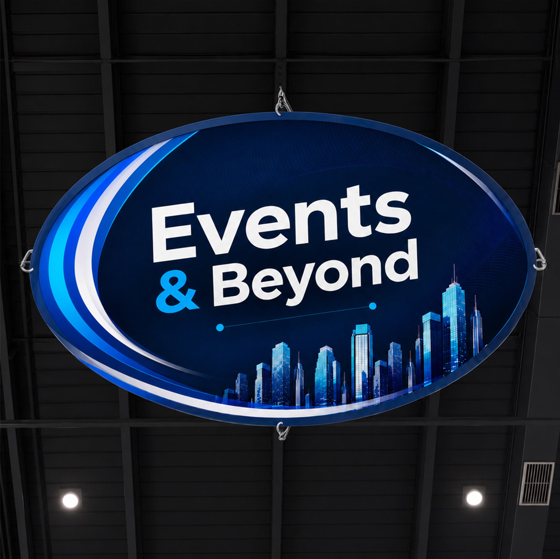 Sky Tube Ellipse Hanging Banner - Face Down