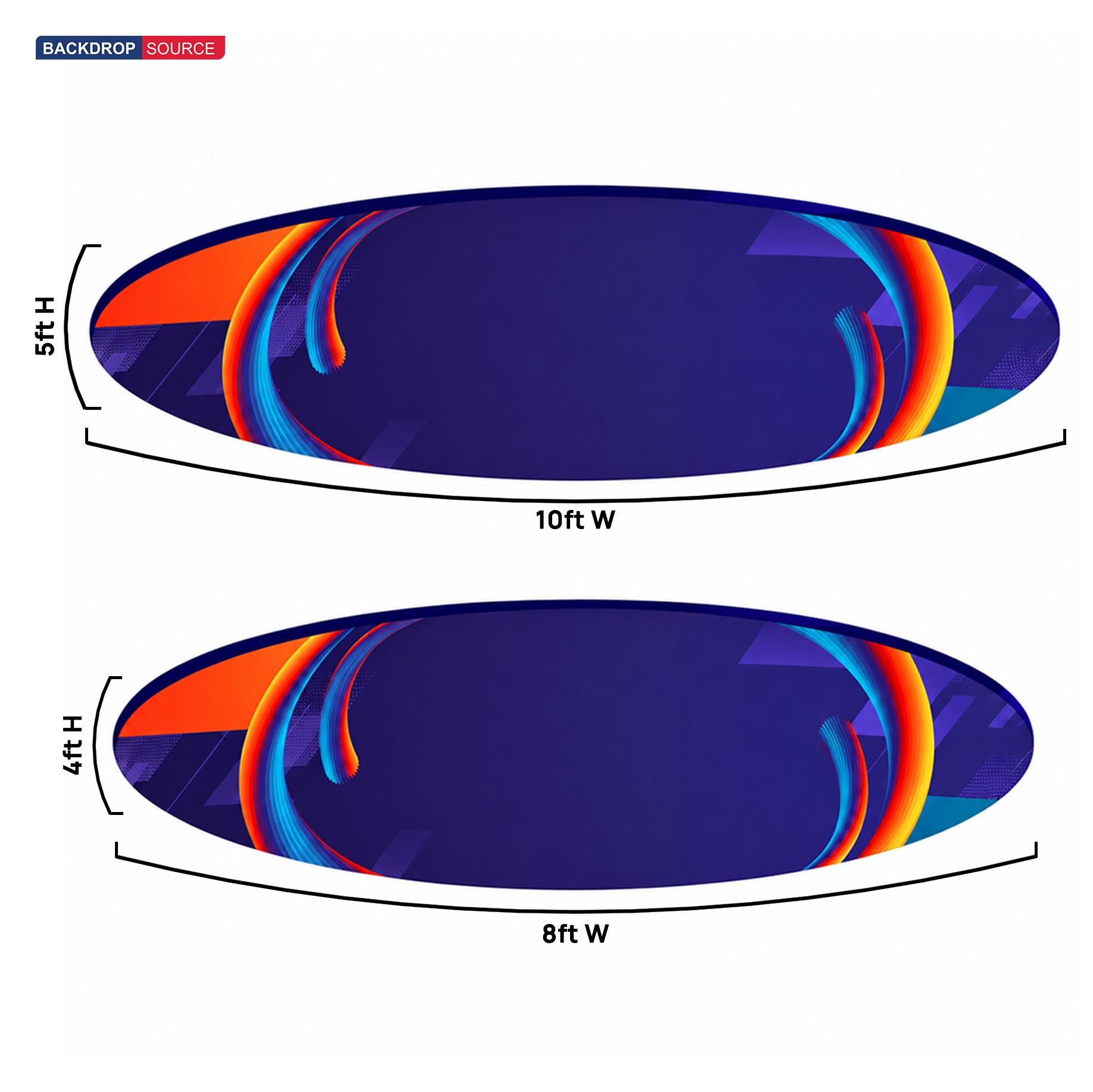 Sky Tube Ellipse Hanging Banner - Face Down