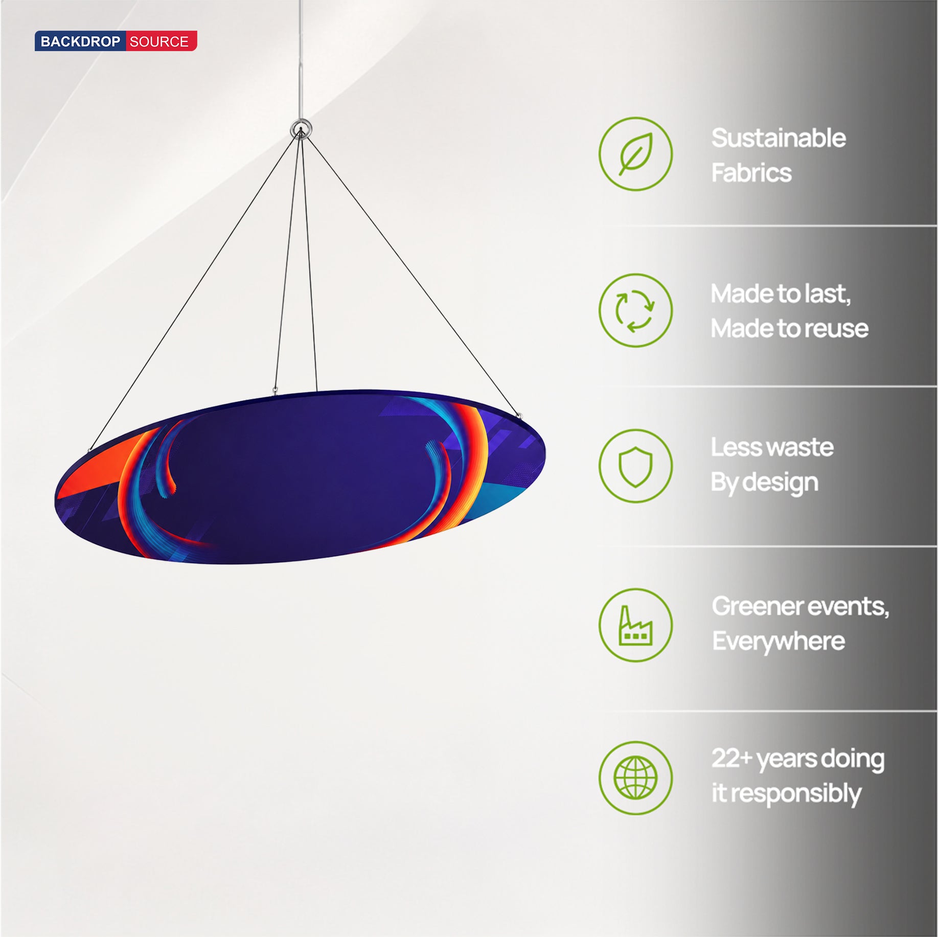 Sky Tube Ellipse Hanging Banner - Face Down