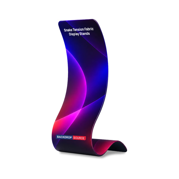 Expositores de tela tensada con diseño de serpiente