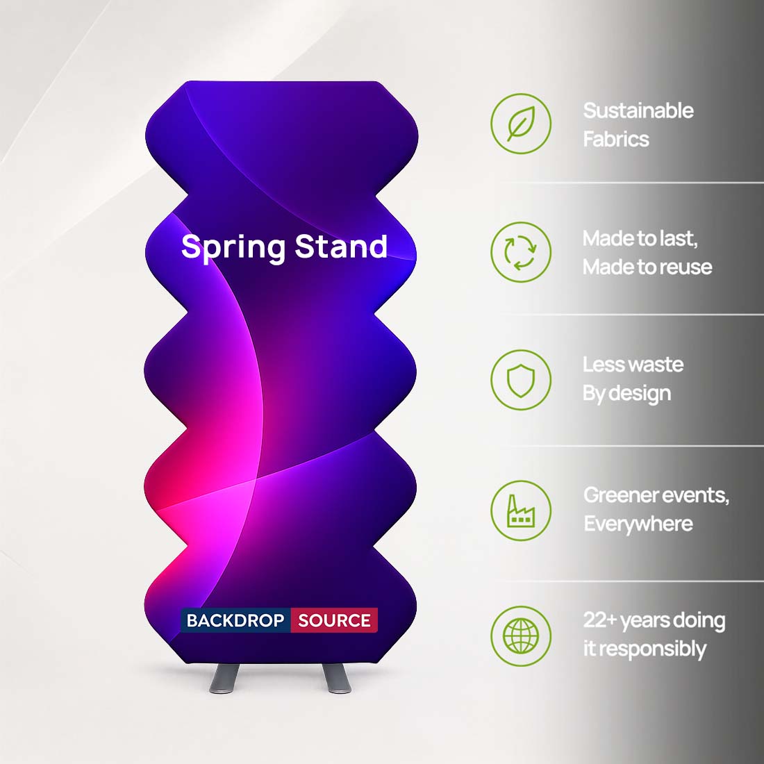 Spring Stand Fabric Backdrop for Events & Parties