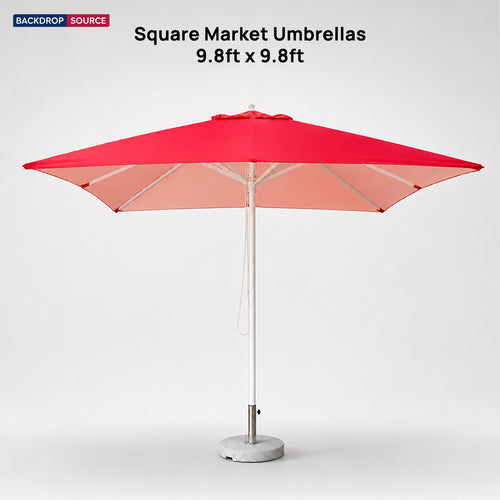 Square Market Umbrellas – 9.8ft x 9.8ft