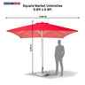 Square Market Umbrellas – 9.8ft x 9.8ft