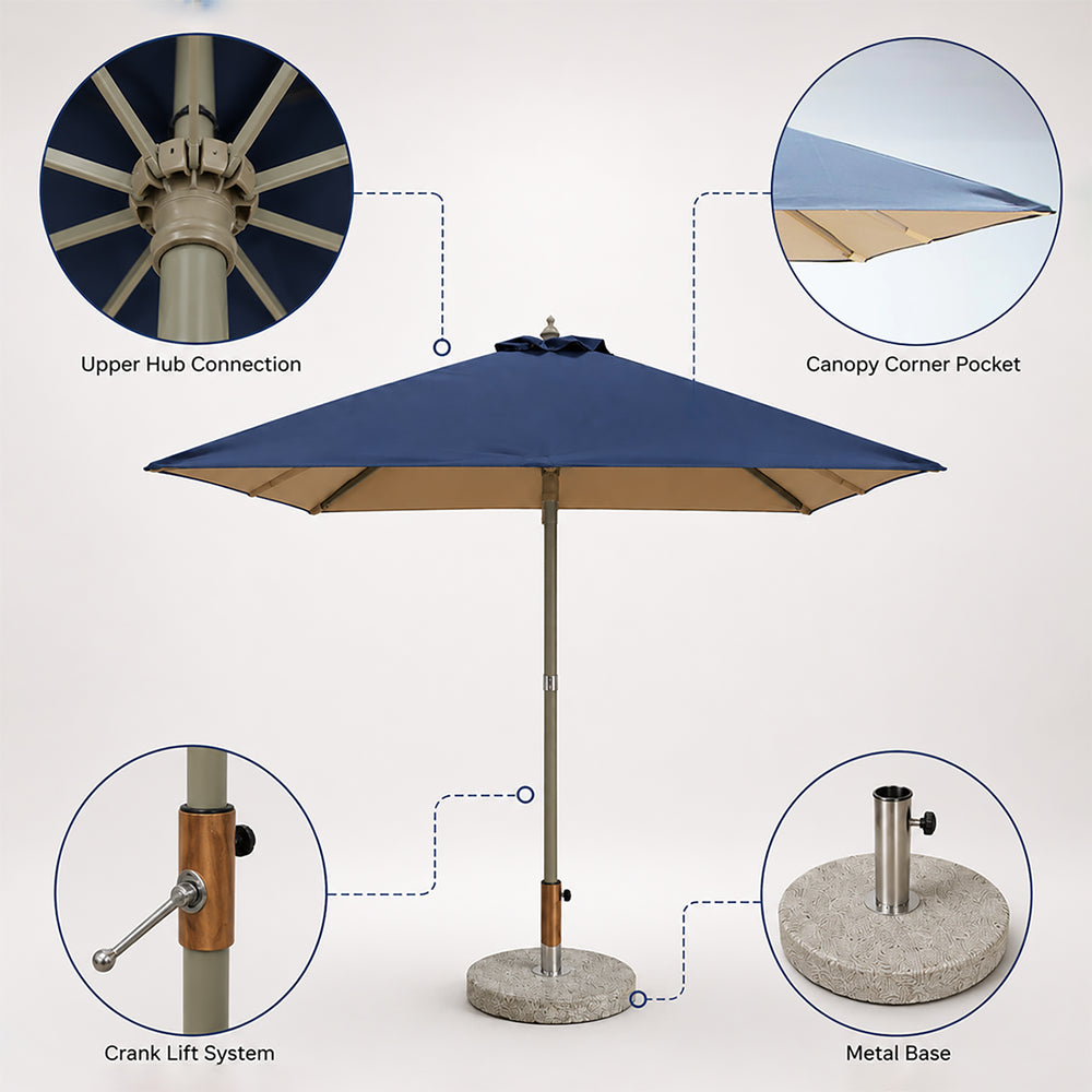 Square Patio Umbrella – 6.5ft x 6.5ft