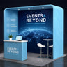 Square Arch Fabric Trade Show Booth with Built-In Shelf