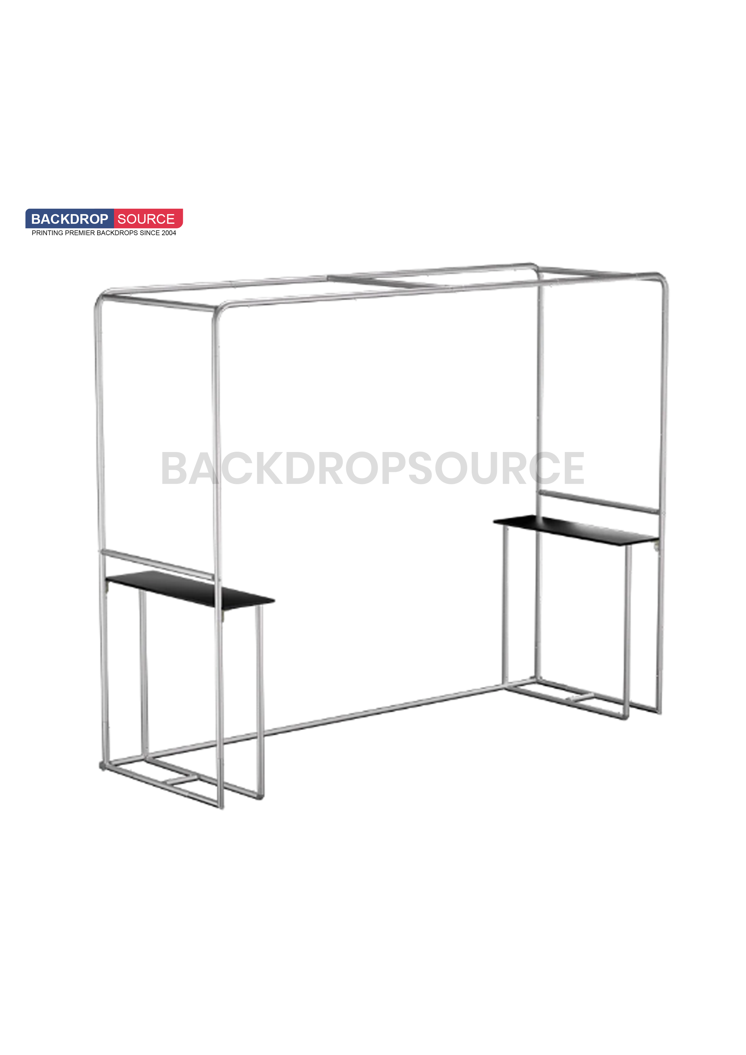 Square Arch Trade Show Booth with Built-In Shelf
