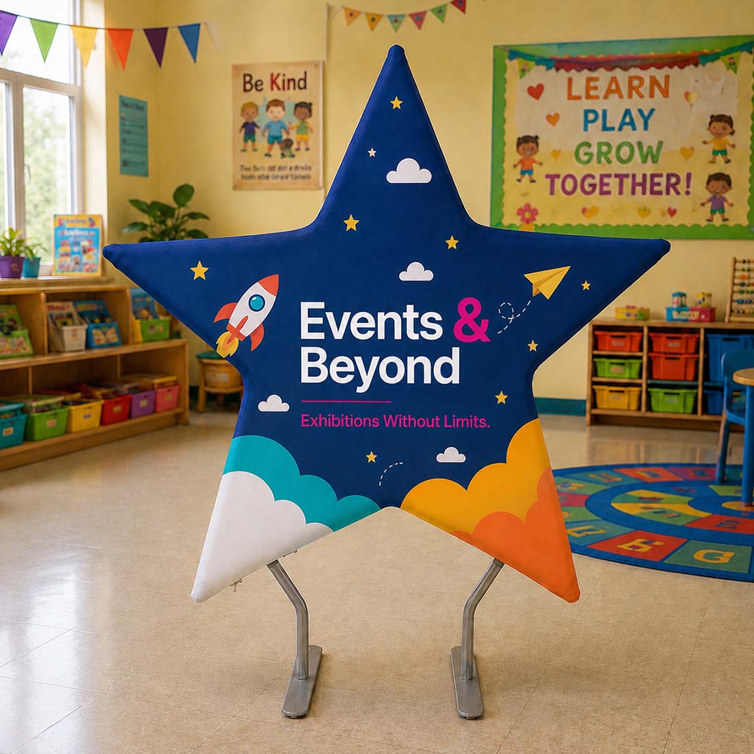 Star-Shaped Pentagram Event Backdrop Wall