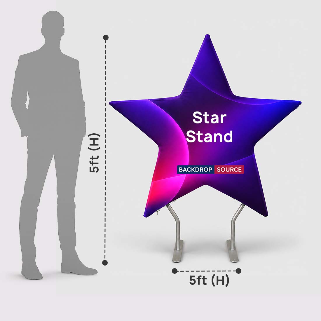 Star-Shaped Pentagram Event Backdrop Wall