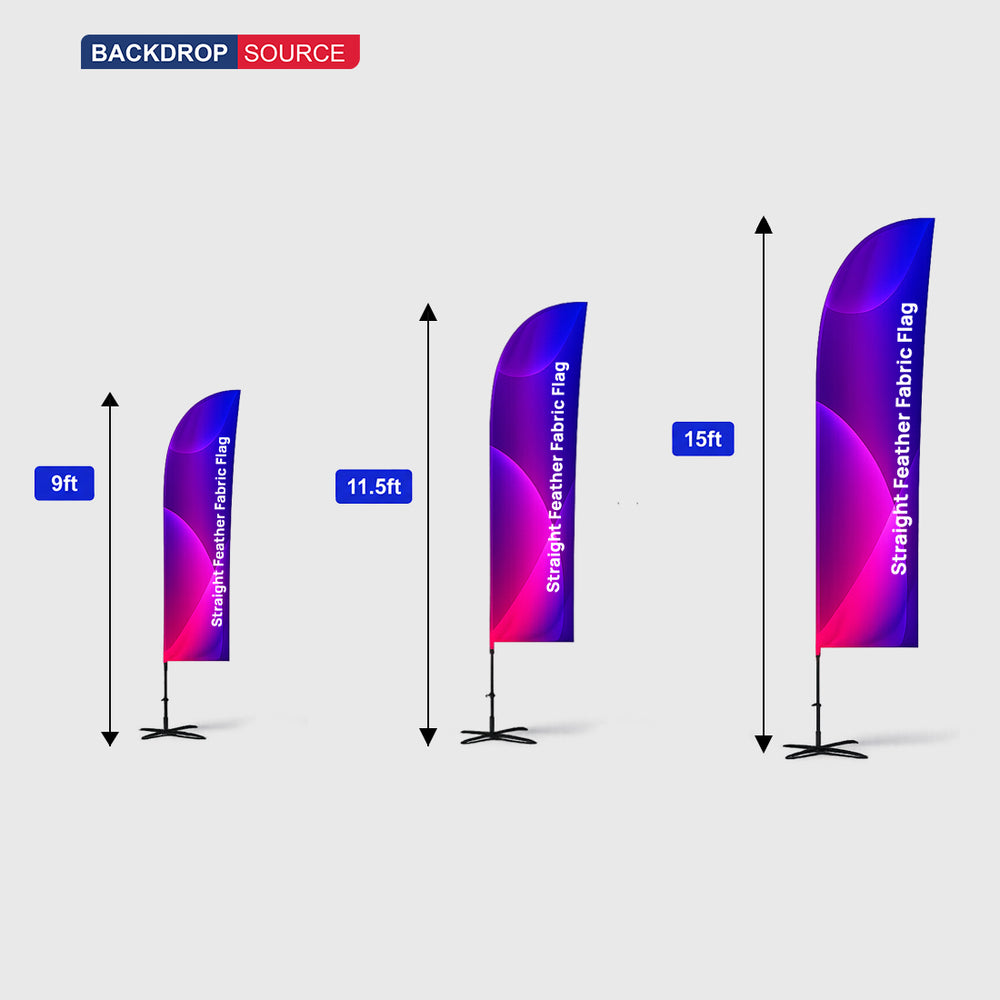 Straight Feather Fabric Flag
