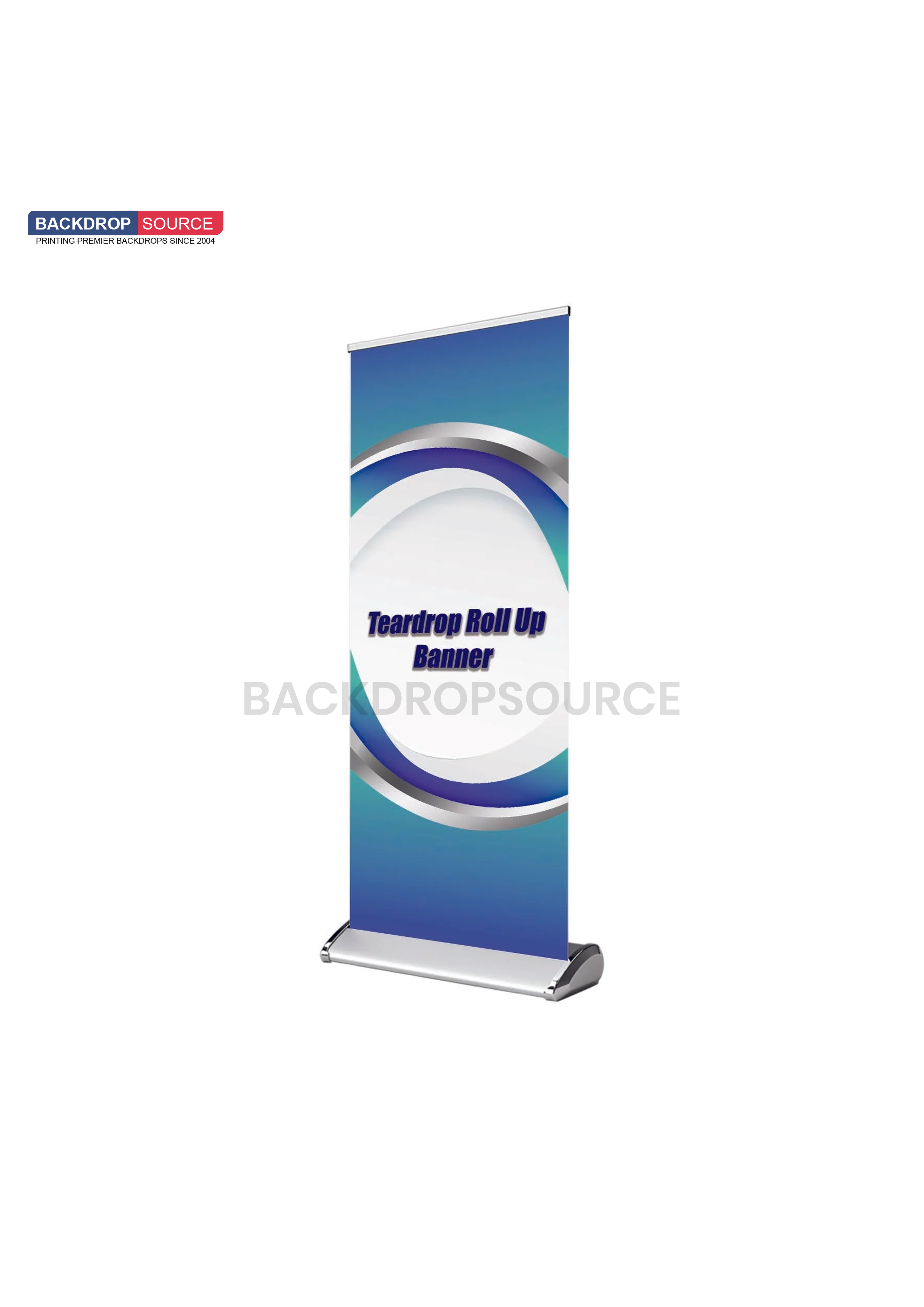 Teardrop Roll Up Banner – Eye-Catching Portable Display – Backdropsource