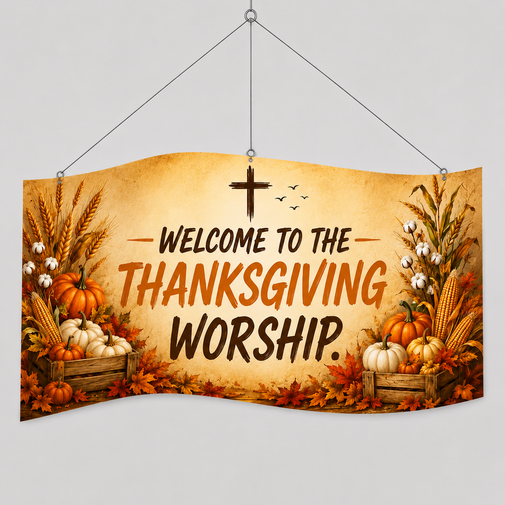 Church Wave Hanging Banner