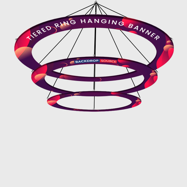 Banner colgante con anillos escalonados