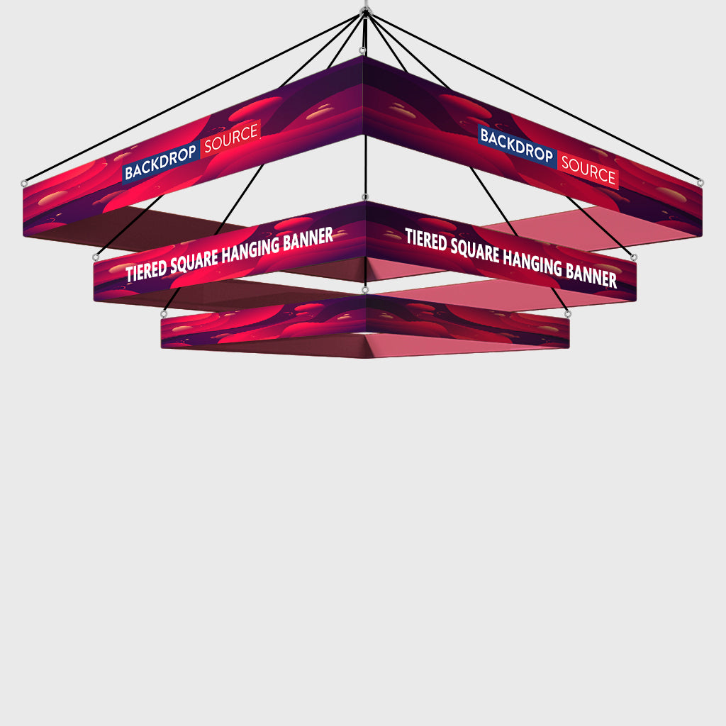 Banner quadrato sospeso a più livelli