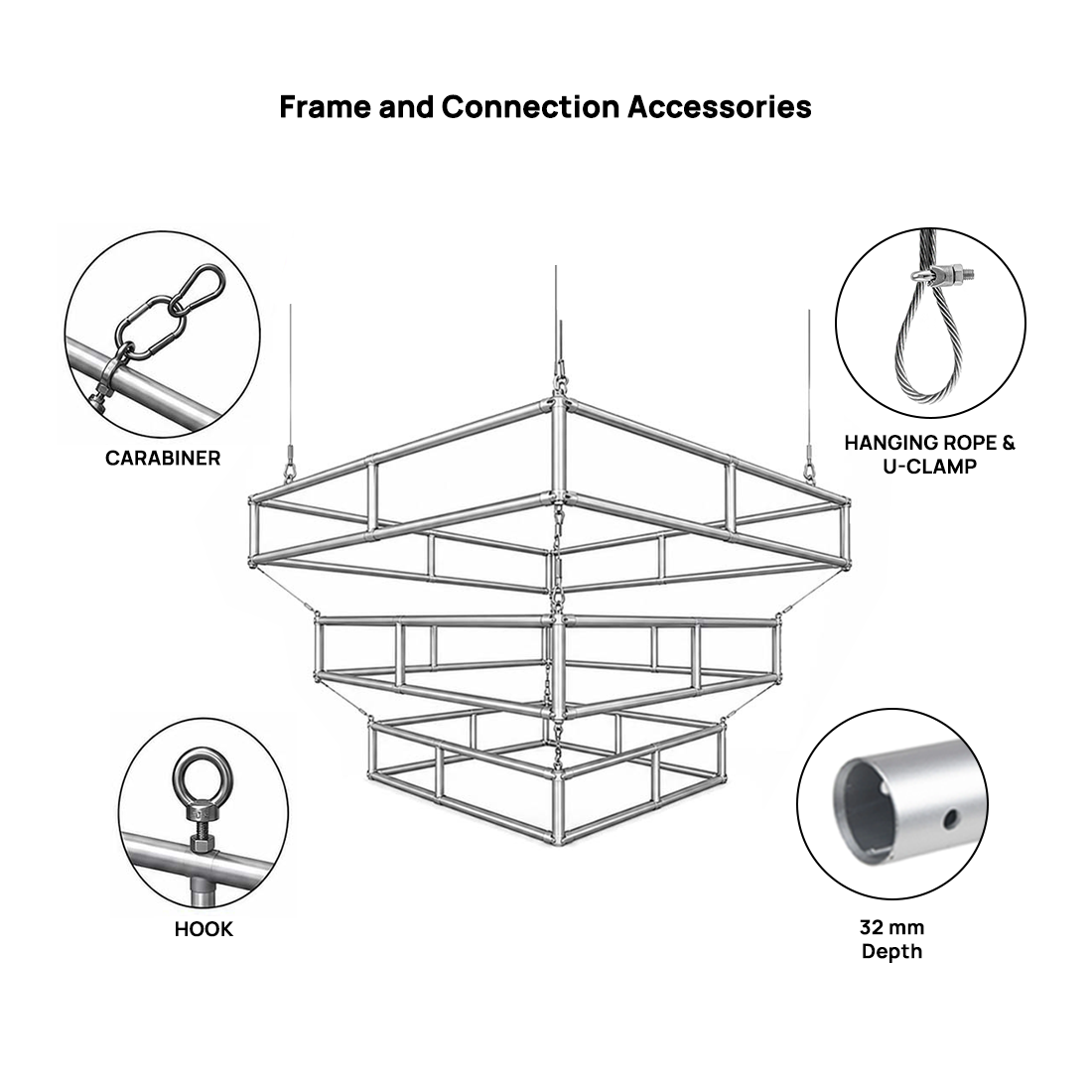 Tiered Square Hanging Banner