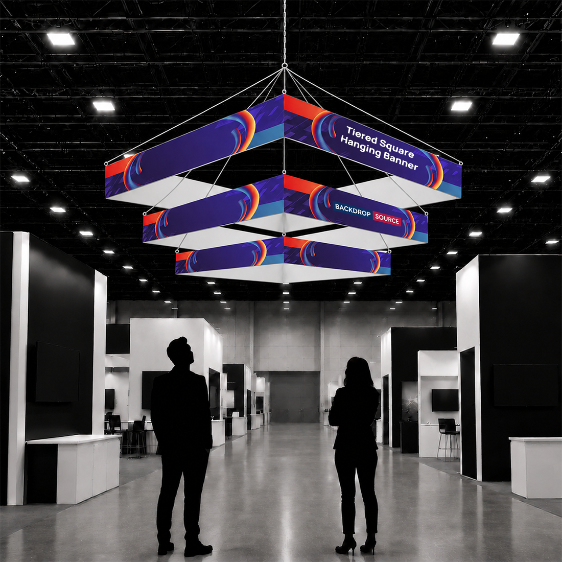Tiered Square Hanging Banner