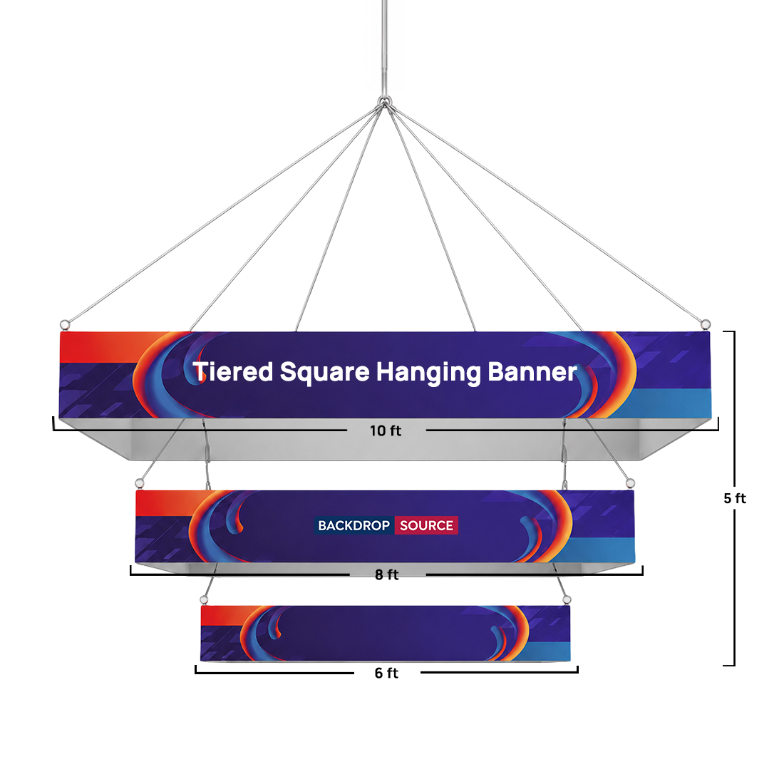 Tiered Square Hanging Banner