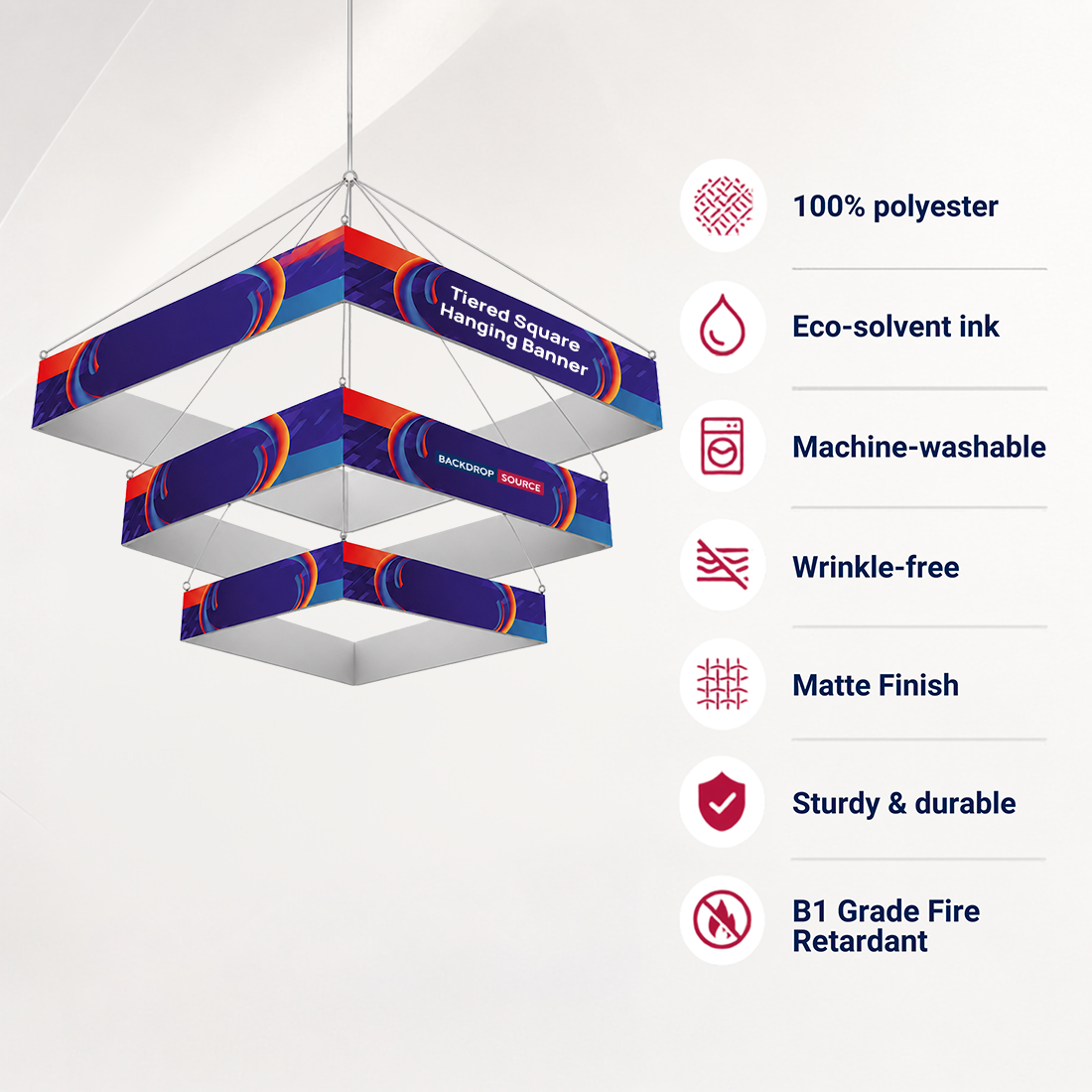 Tiered Square Hanging Banner