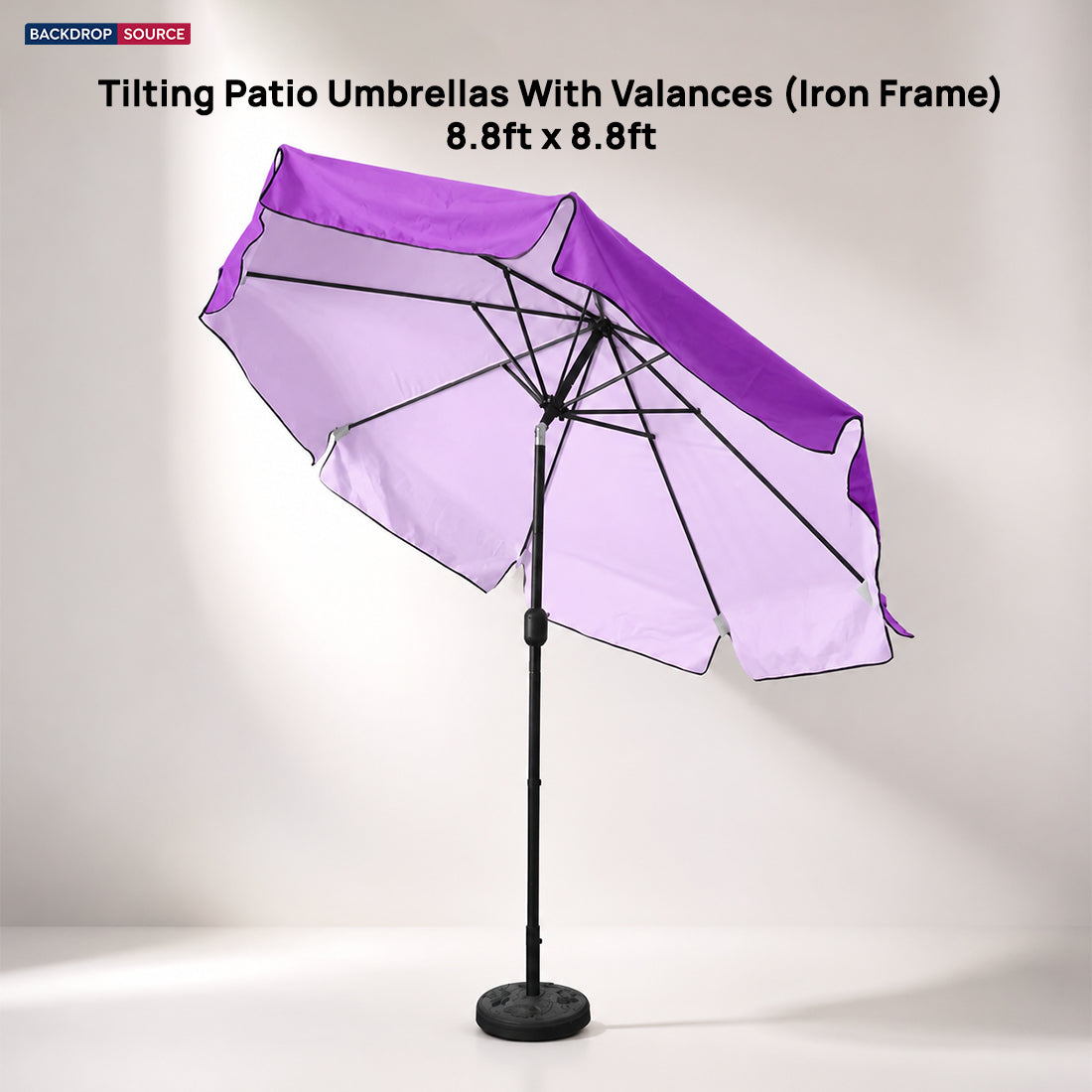 Tilting Patio Umbrellas With Valances (Iron Frame) – 8.8ft x 8.8ft