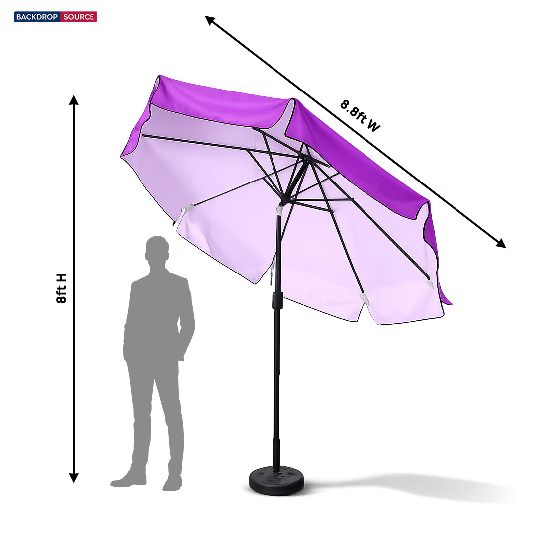 Tilting Patio Umbrellas With Valances (Iron Frame) – 8.8ft x 8.8ft