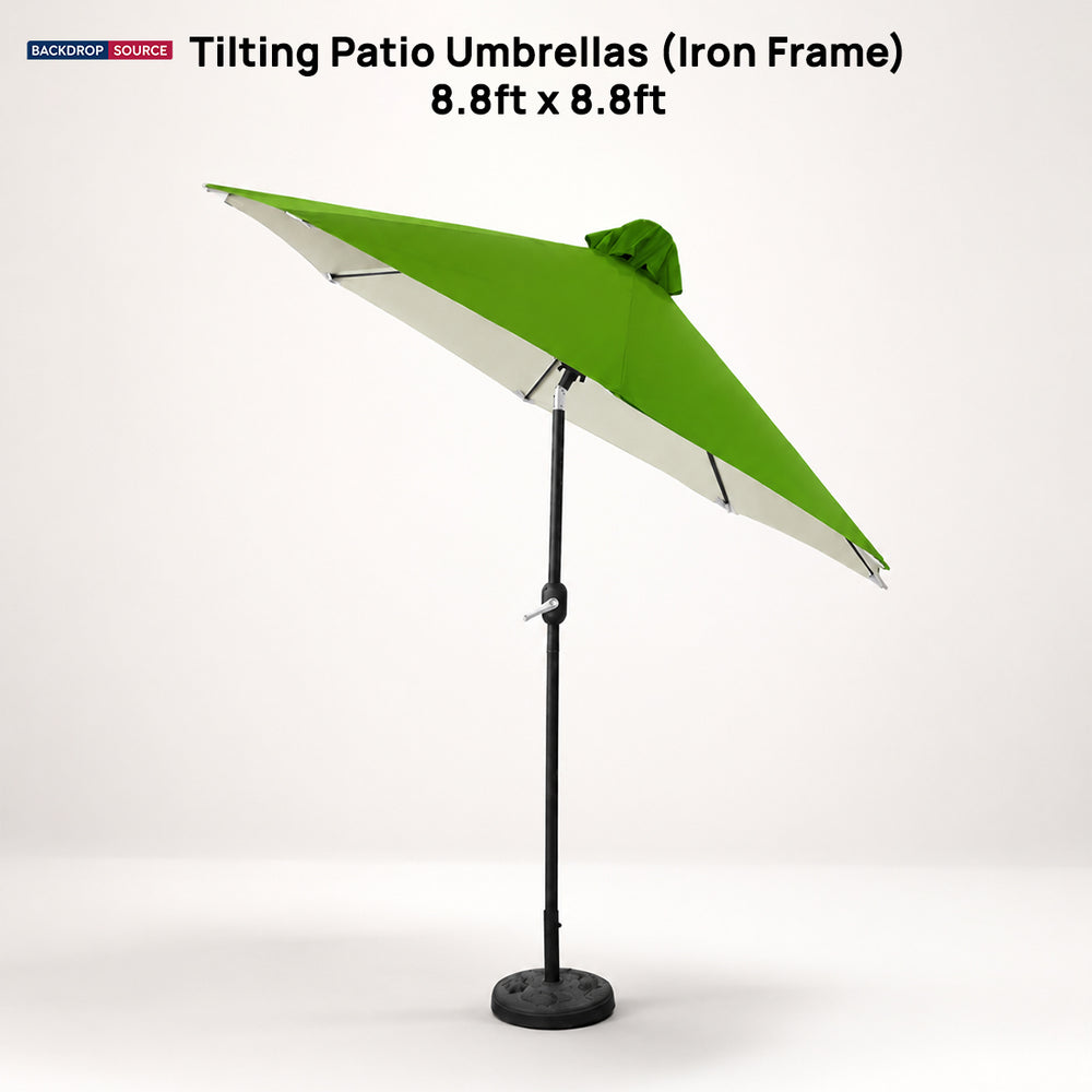 Tilting Patio Umbrellas (Iron Frame) – 8.8ft x 8.8ft