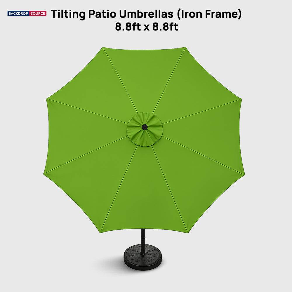 Tilting Patio Umbrellas (Iron Frame) – 8.8ft x 8.8ft