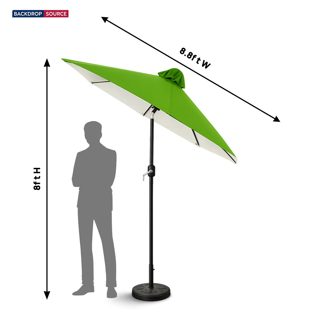 Tilting Patio Umbrellas (Iron Frame) – 8.8ft x 8.8ft
