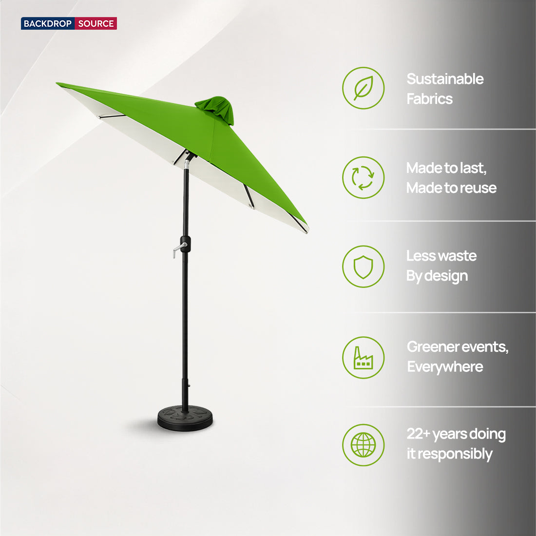 Tilting Patio Umbrellas (Iron Frame) – 8.8ft x 8.8ft