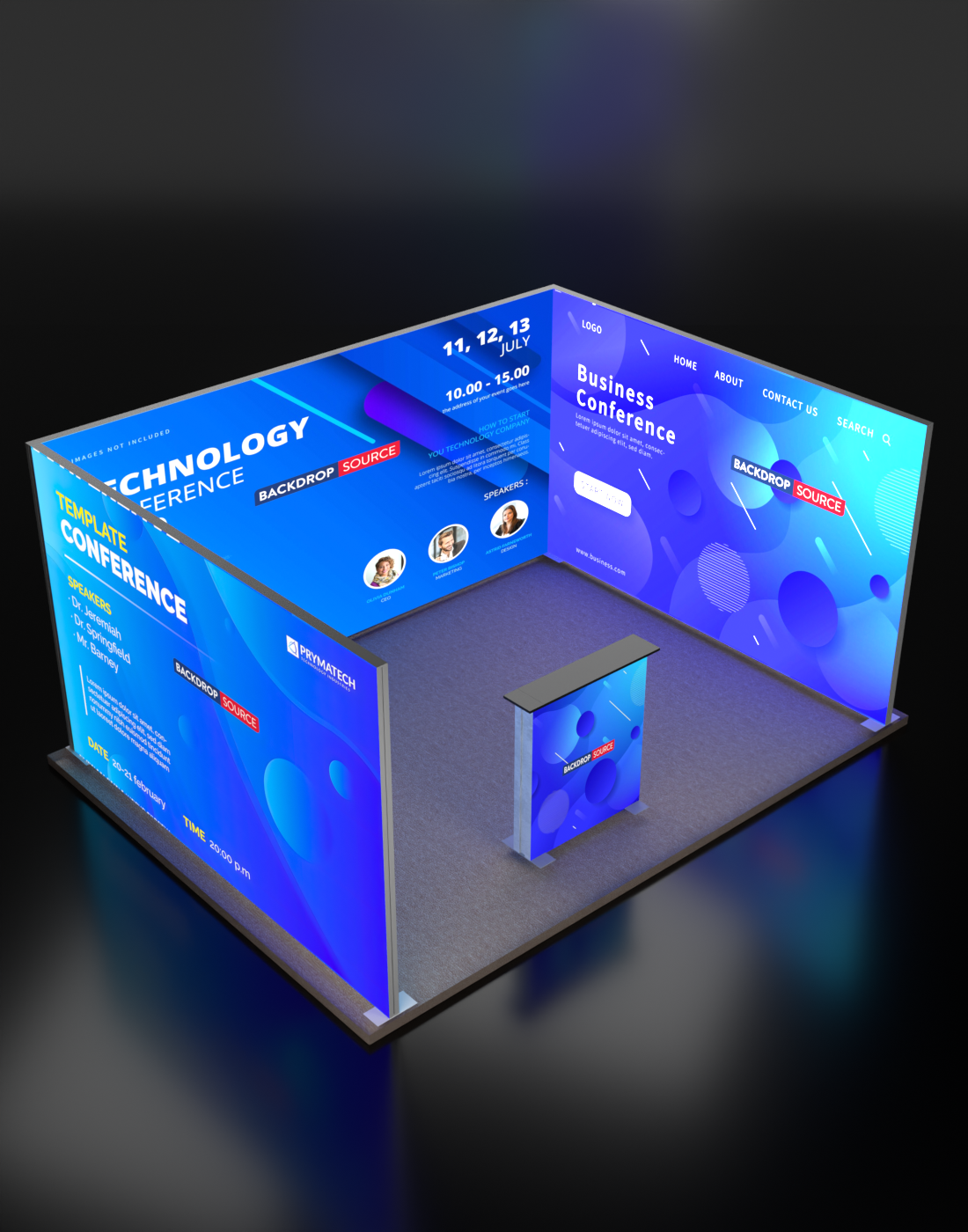 Espositore modulare SEG Lightbox da 13 piedi per fiere - Modello 2