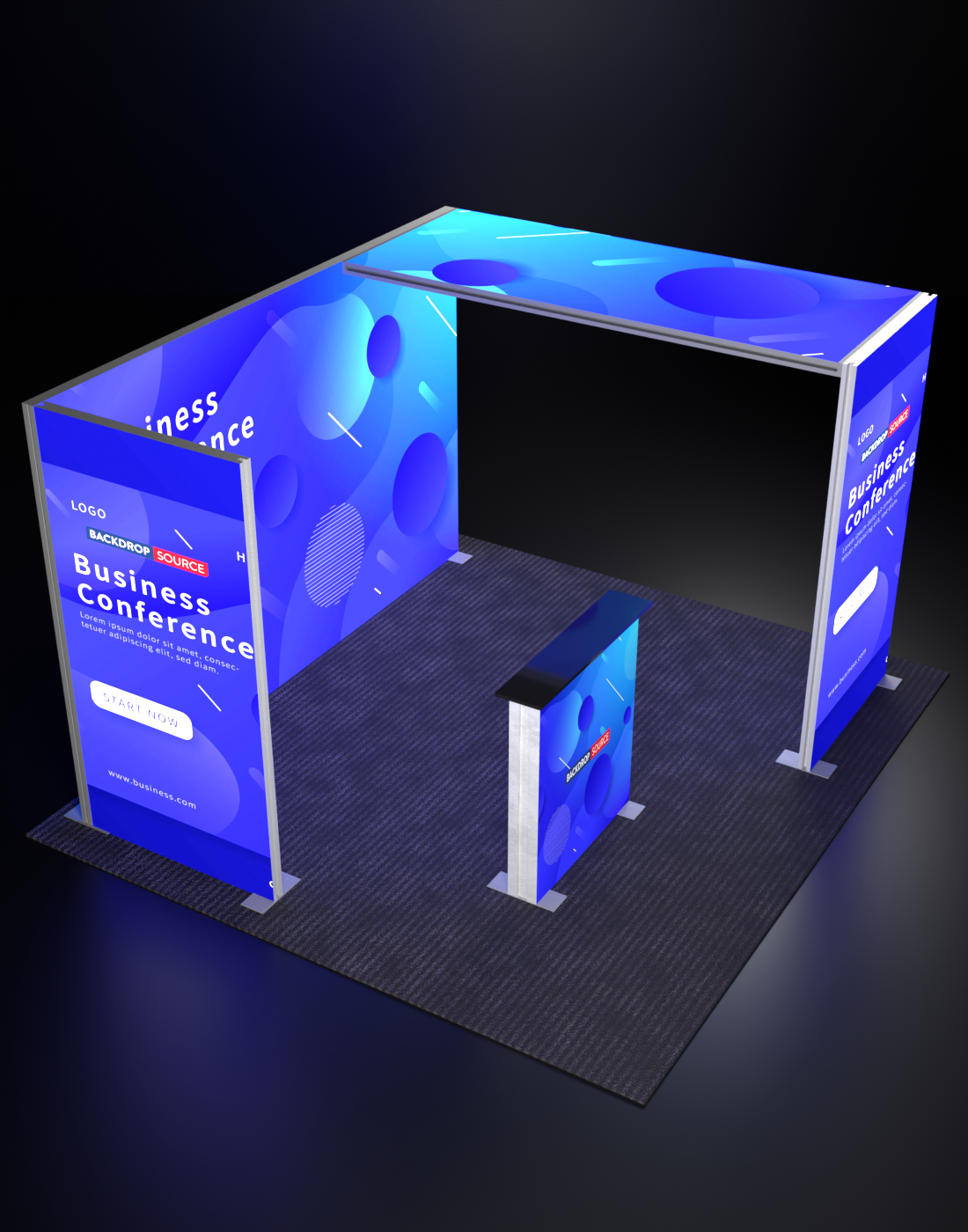 Espositore modulare SEG Lightbox da 10 piedi per fiere - Modello 3