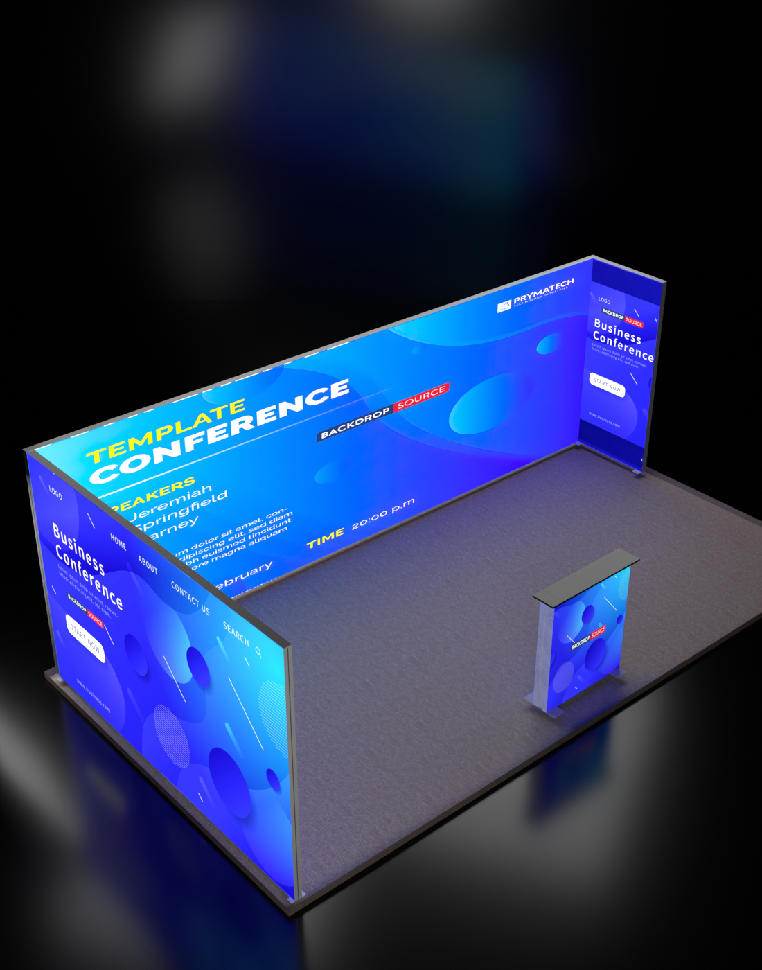 Espositore modulare SEG Lightbox da 10 piedi per fiere - Modello 1